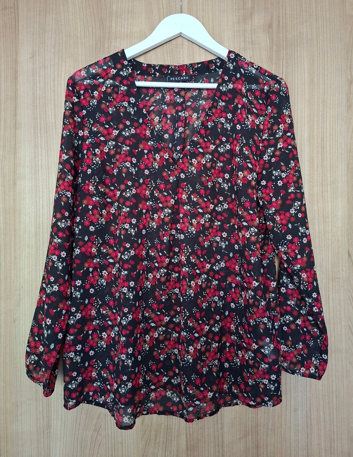 Mooie, gebloemde blouse voor dames, maat L, Zwart, Maat 42/44 (L), Pescara, Ophalen of Verzenden