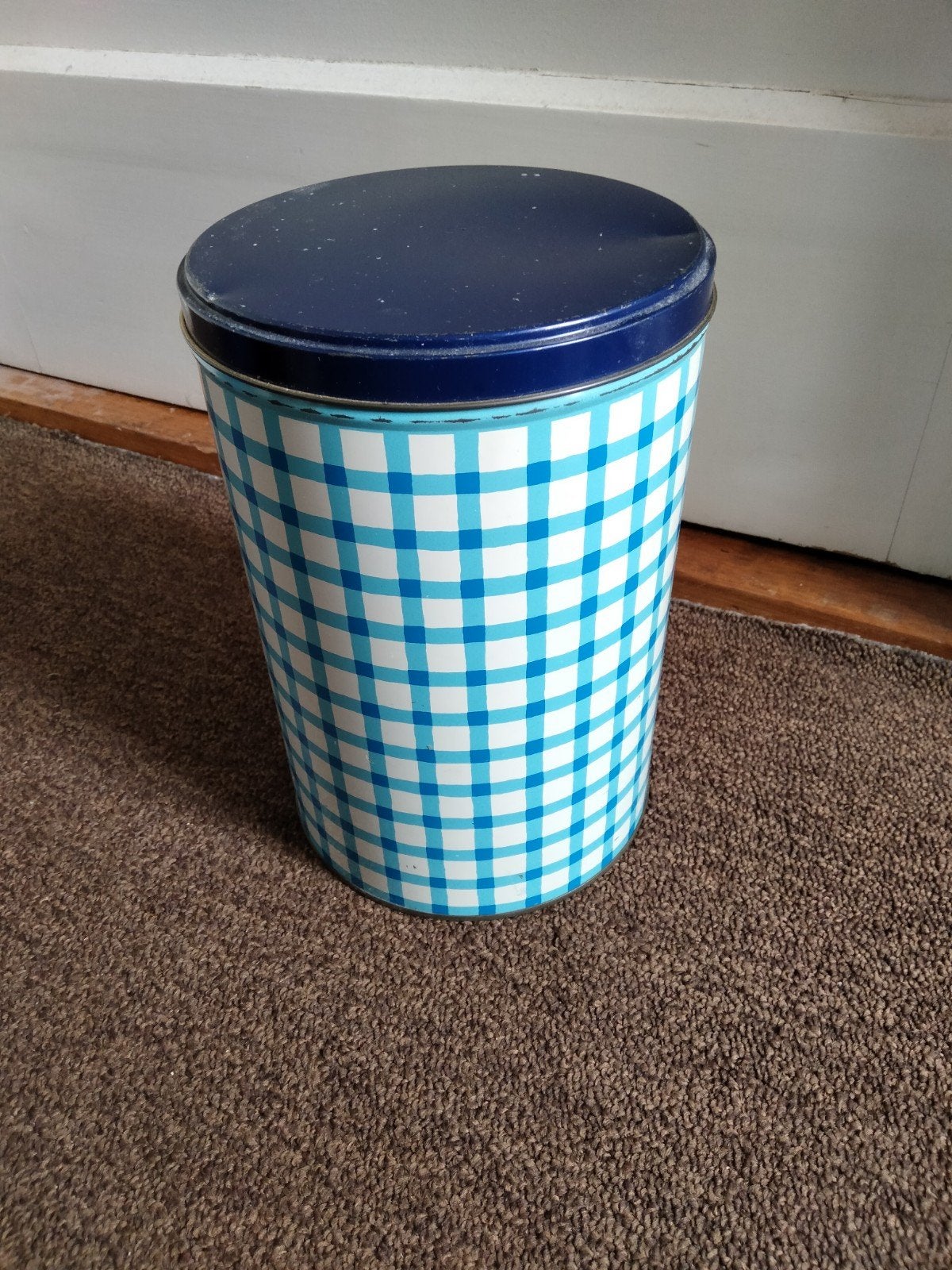 Vintage Tomado voorraadbus - blauw geruit, Ophalen of Verzenden