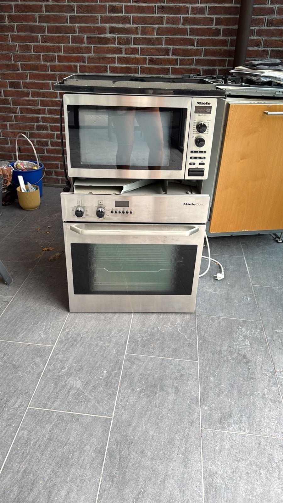Miele Oven en Magnetron Set, Witgoed en Apparatuur, Magnetrons, Combimagnetron, Gebruikt, 60 cm of meer, Grill