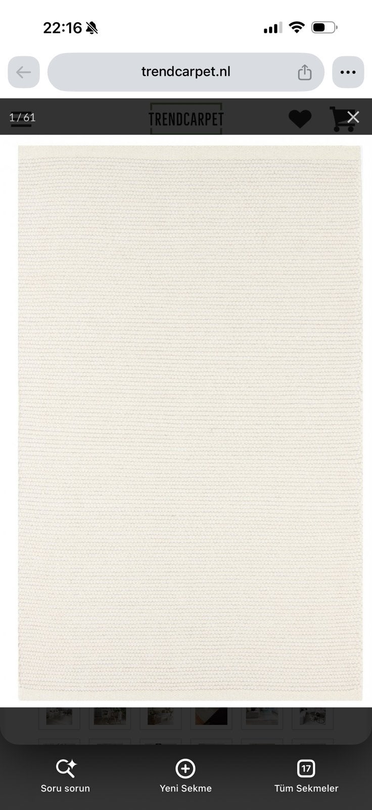 Creme TAPİJT 300x300, Ophalen, Zo goed als nieuw, Crème