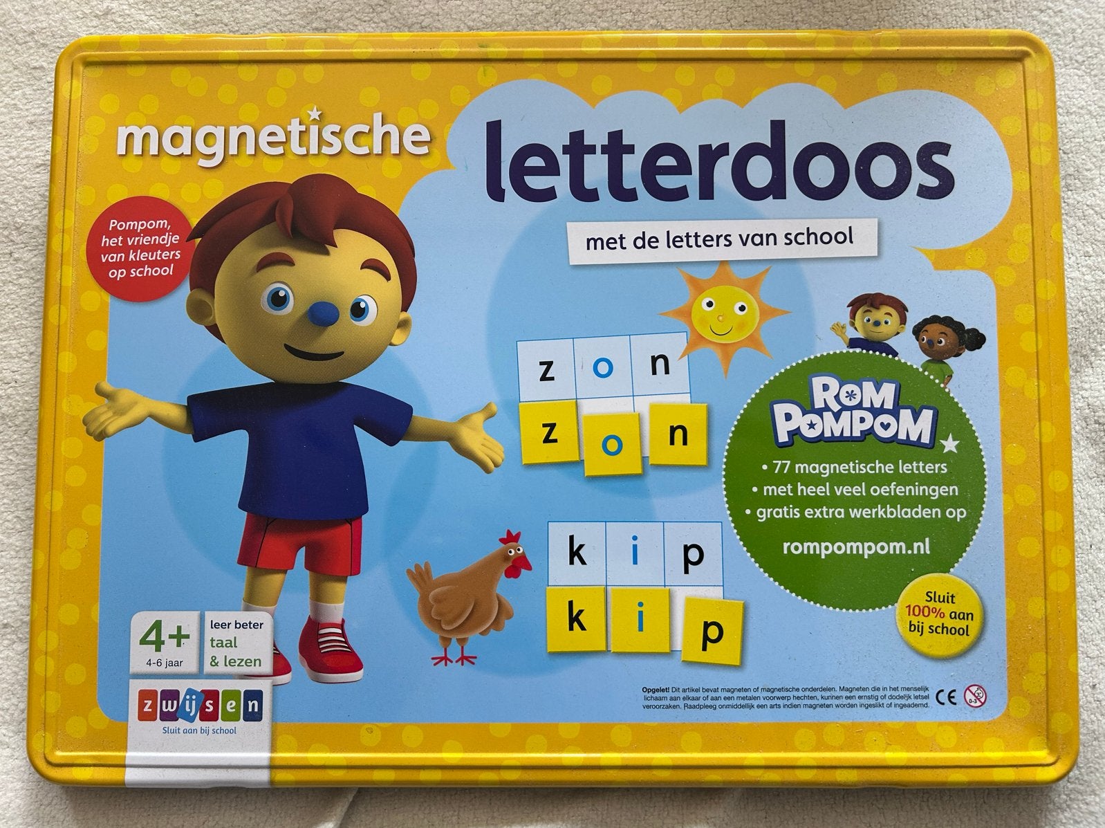 RomPompom Magnetische Letterdoos - Leer Taal & Lezen, Ophalen of Verzenden, Zo goed als nieuw, Taal en Lezen