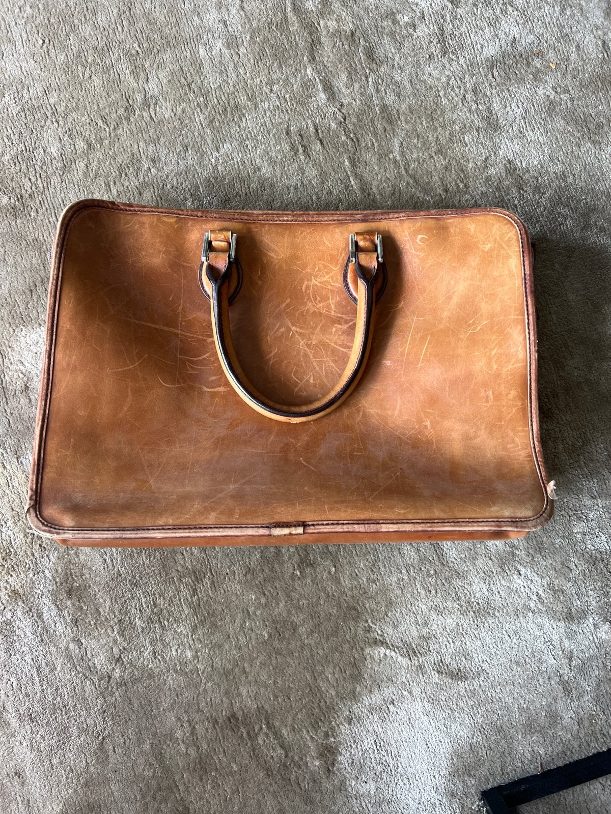 Berluti Leren Aktetas/Laptoptas - Vintage Bruin, Verzenden, Gebruikt, Bruin, Overige typen
