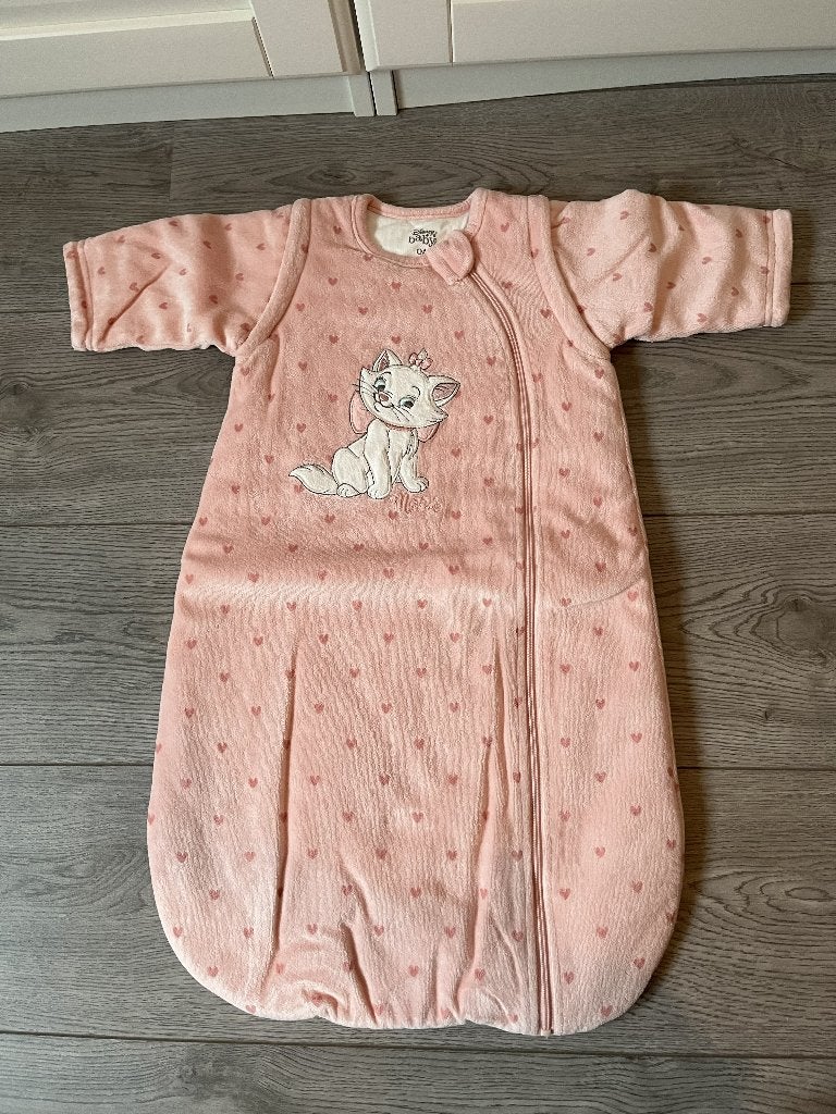Slaapzak velours Disney Marie 70 cm met afritsbare mouwen, Ophalen of Verzenden, Zo goed als nieuw, Slaapzak
