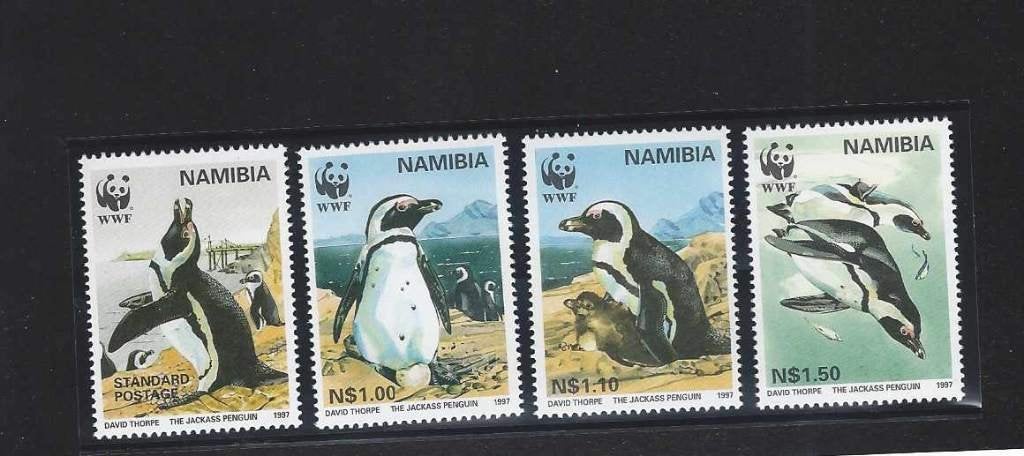 Vogels Pinguin Namibie wwf wnf bedreigde diersoorten, Ophalen of Verzenden, Postfris, Dier of Natuur