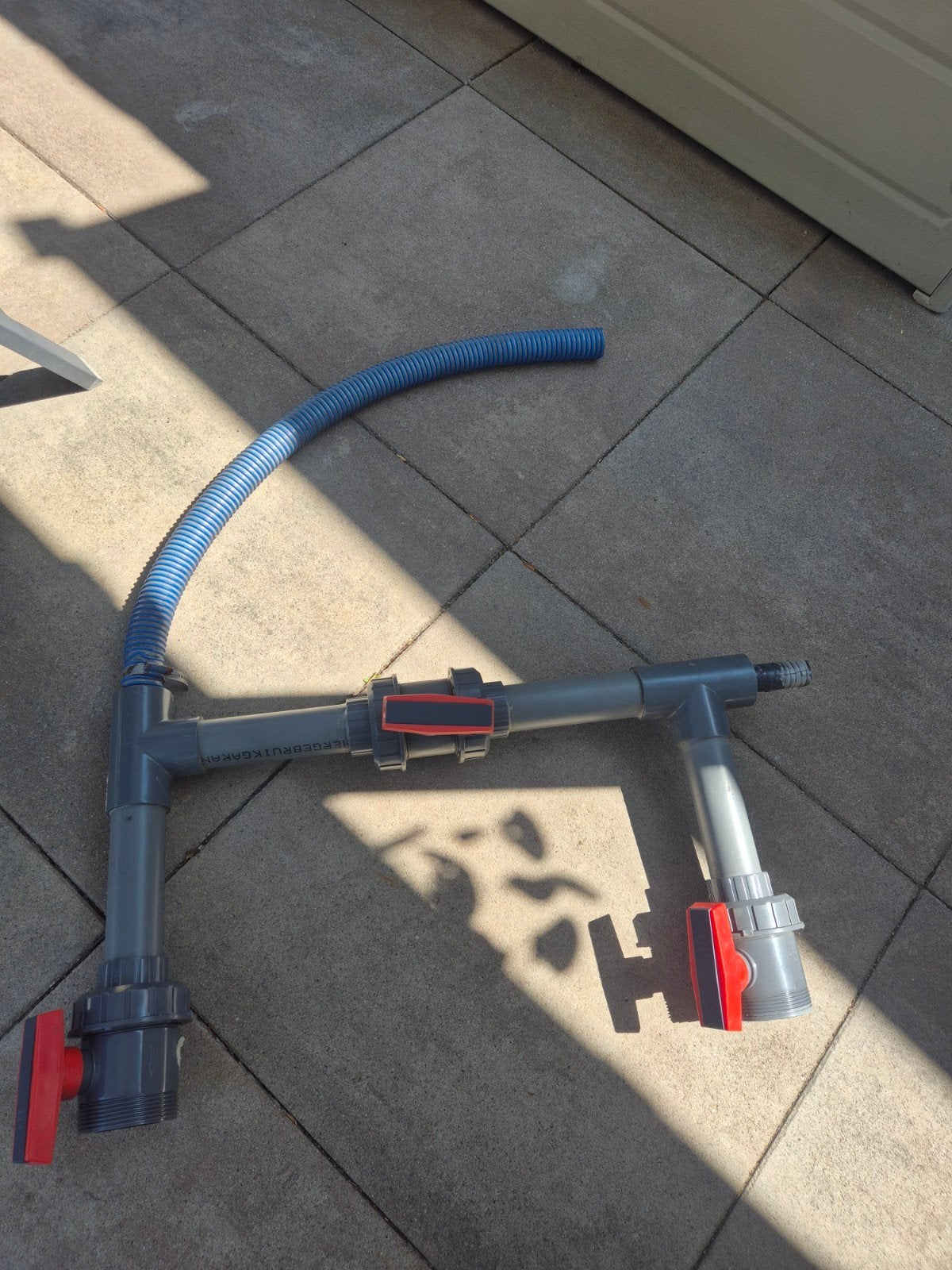 bypas  leidingwerk met kranen en slang pvc, Ophalen, Gebruikt