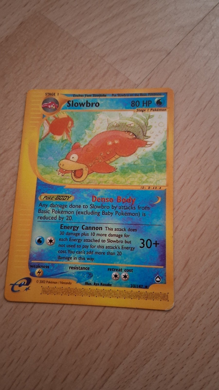 Pokémon Kaart Slowbro 80 HP - Vintage, Ophalen of Verzenden, Gebruikt, Losse kaart