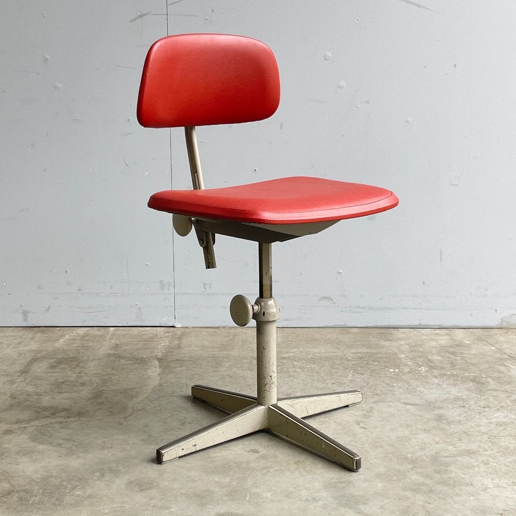 Vintage industriële bureaustoel, Friso Kramer, Ahrend, 60s, Ophalen of Verzenden, Gebruikt, Rood, Bureaukruk