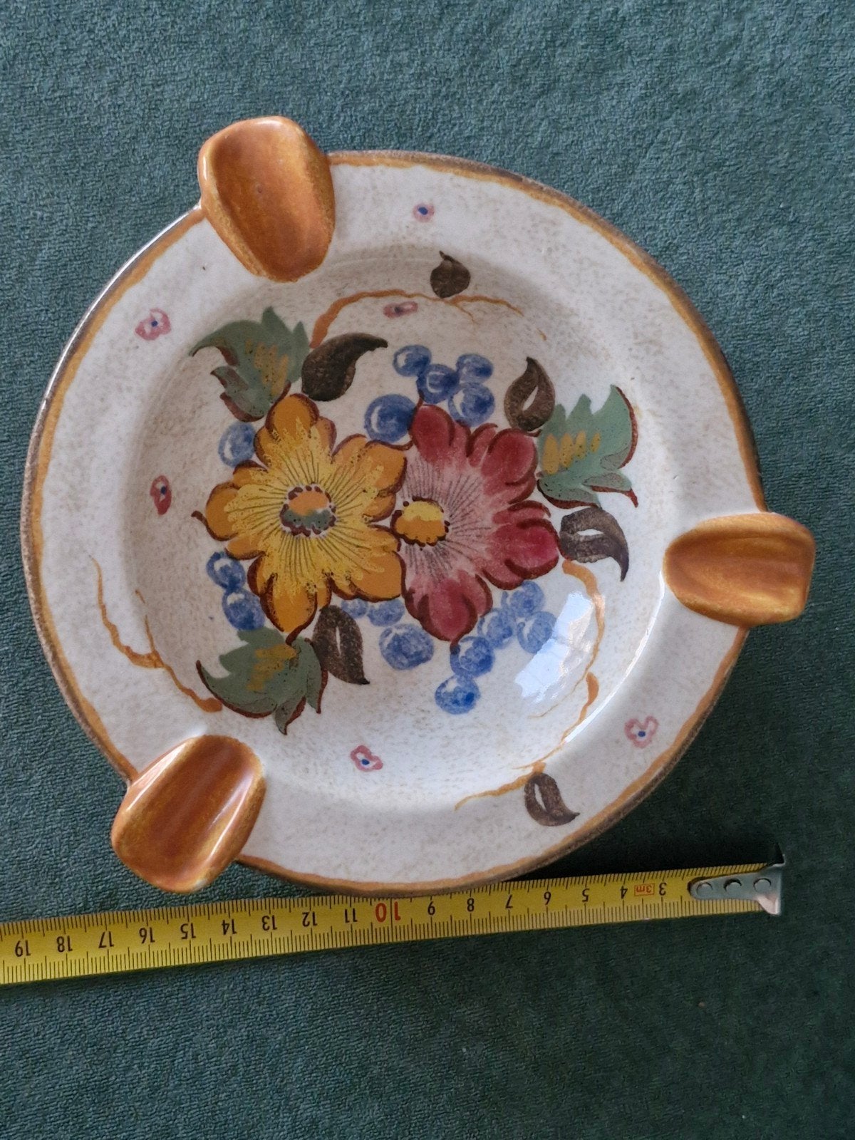 Vintage asbak Zenith Gouda Holland, handgeschilderd, Antiek en Kunst, Antiek | Keramiek en Aardewerk, Ophalen of Verzenden