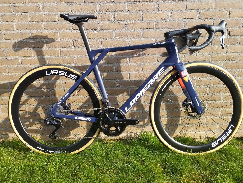 Lapierre Xelius Picnic PostNL Racefiets incl 4iiii pm maat L, 28 inch, Carbon, Heren, Zo goed als nieuw