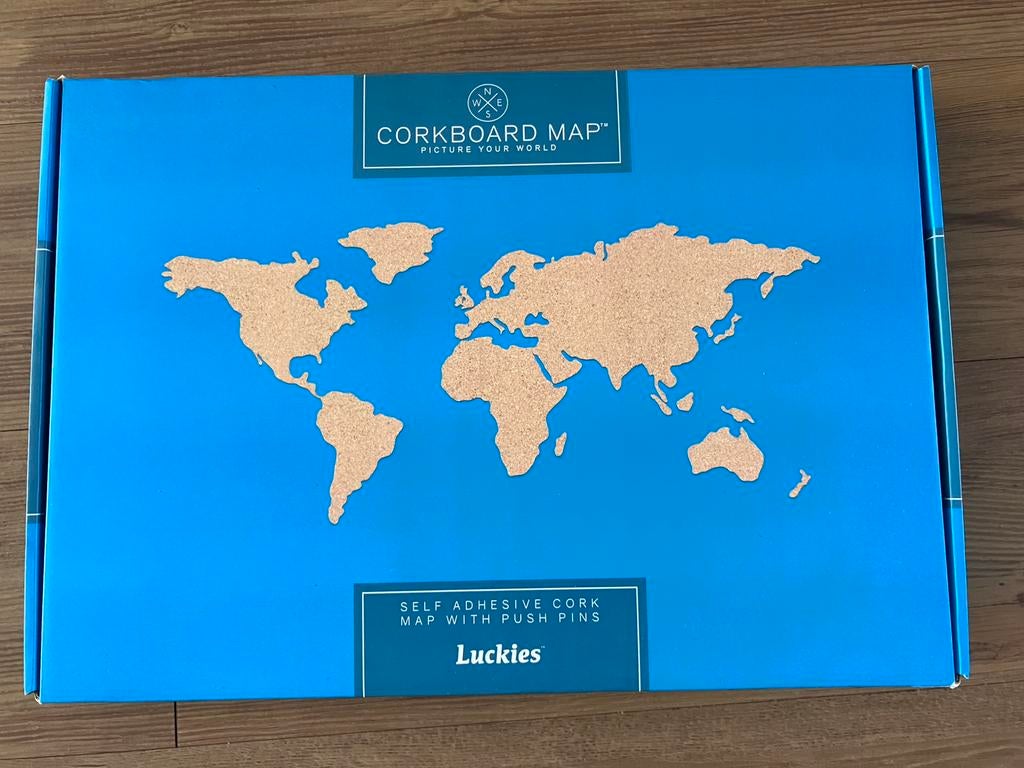 Wereldkaart kurk op muur nieuw, Ophalen of Verzenden, Nieuw