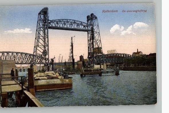 Rotterdam Spoorweghefbrug uitg Arthur Klitzsch Nr 623, Verzenden, 1920 tot 1940, Ongelopen, Zuid-Holland