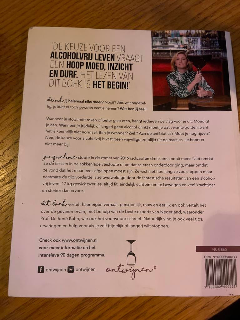 Ontwijnen: Echt Blij Alcoholvrij - Jacqueline van Lieshout, Boeken, Ophalen of Verzenden, Gelezen