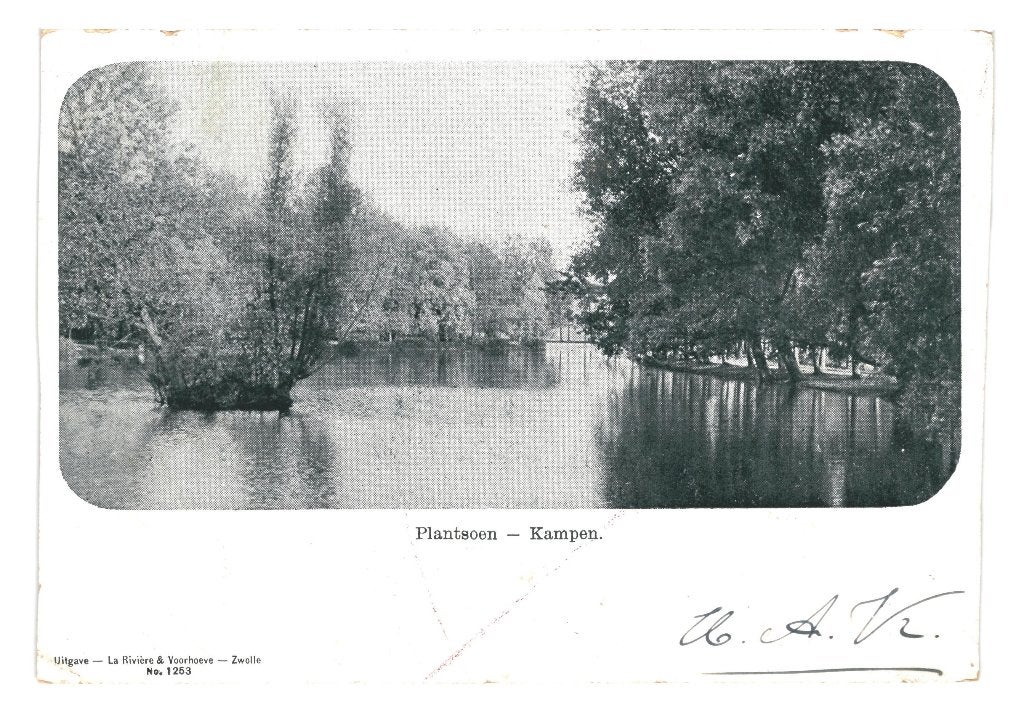 947281	Kampen	Plantsoen	1902	Gelopen met Postzegel, Ophalen of Verzenden, Voor 1920, Gelopen, Overijssel