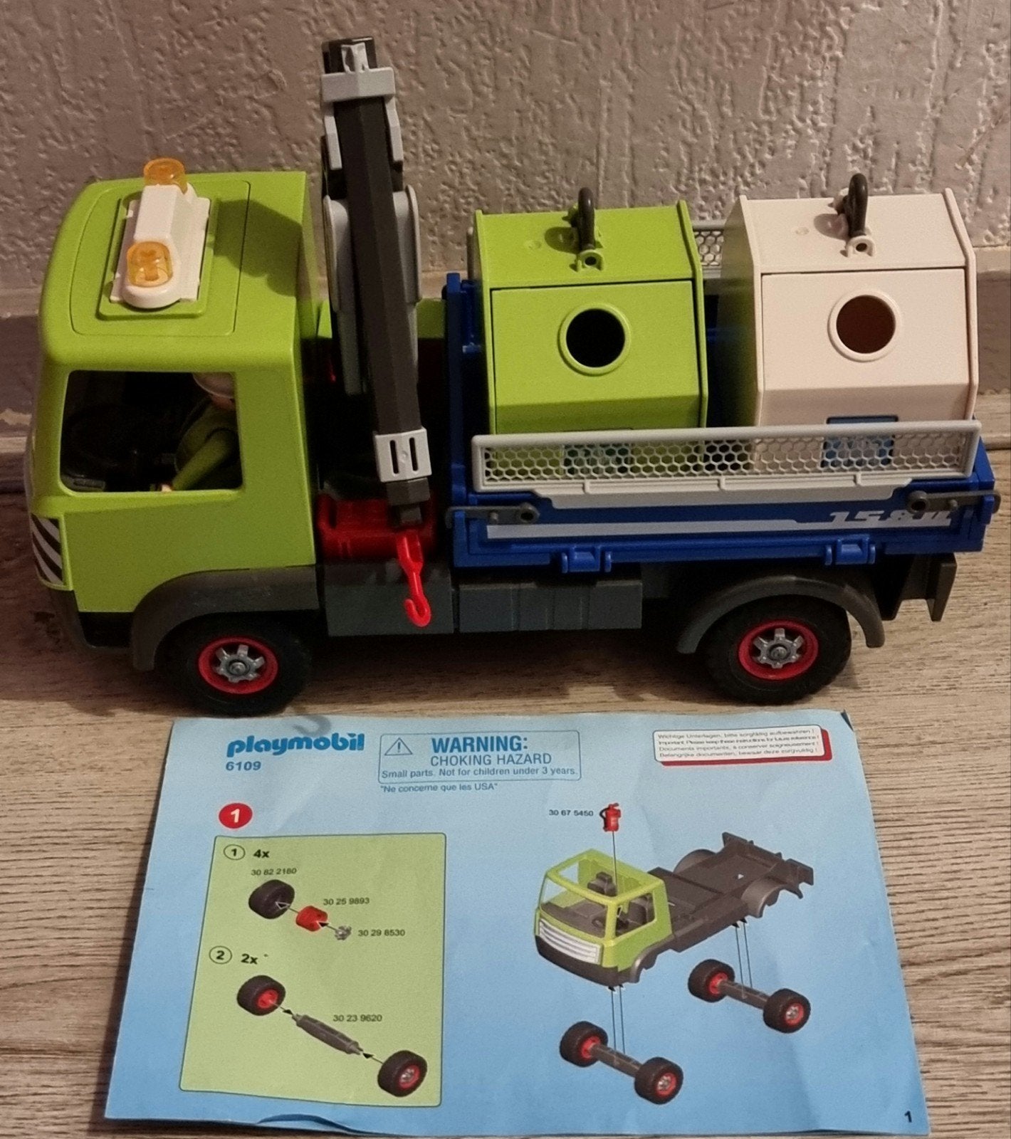 Playmobil 6109 vrachtwagen. met Glascontainer, Complete set, Voertuig, Ophalen of Verzenden, Zo goed als nieuw