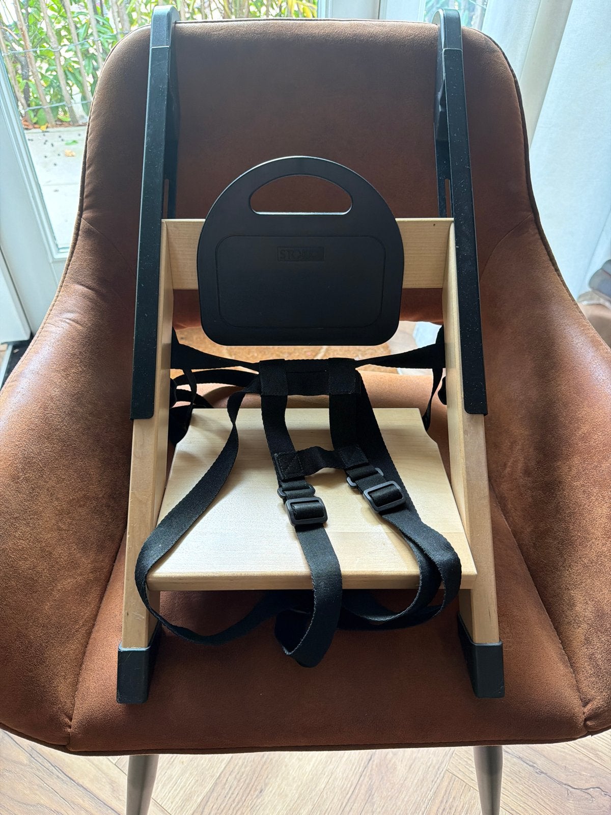 Stokke Tripp Trapp Baby Set met Gordel - Zwart/Naturel, Ophalen, Zo goed als nieuw, Meegroeistoel, Gordel(s)