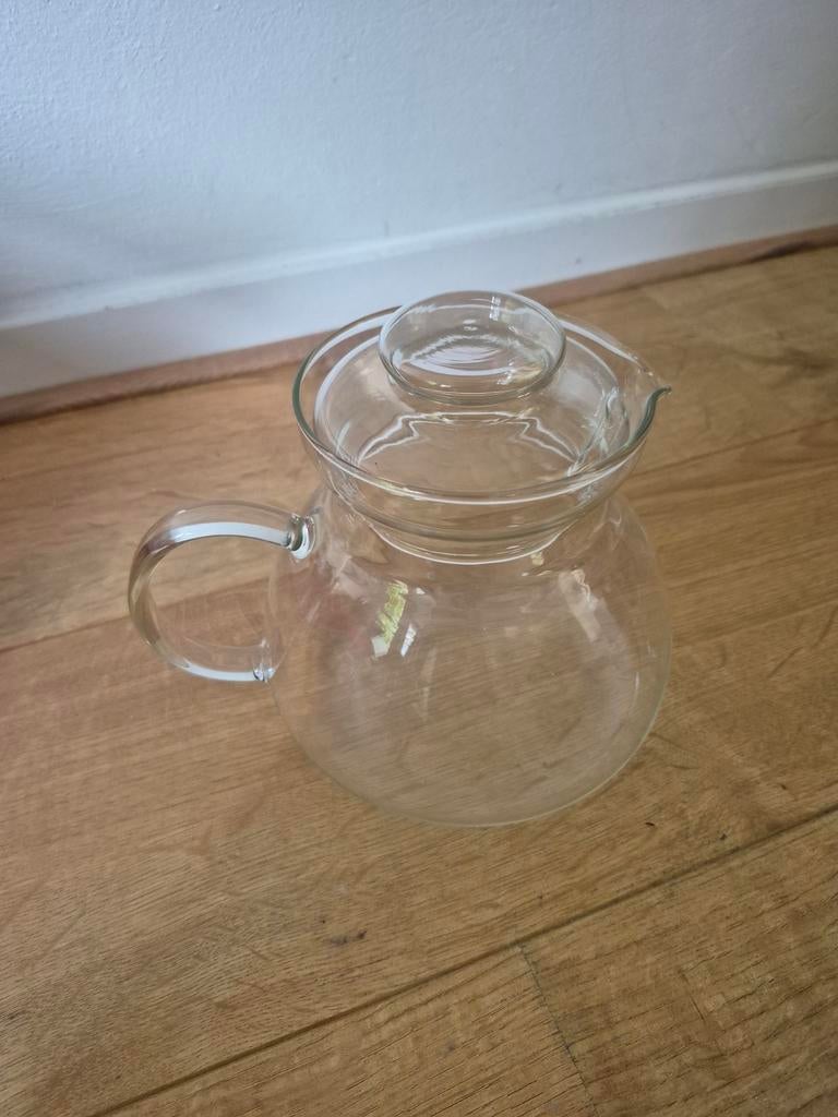 Glazen theepot met deksel 1,5 liter, Theepot/fluitketel, Glas, Ophalen of Verzenden, Zo goed als nieuw