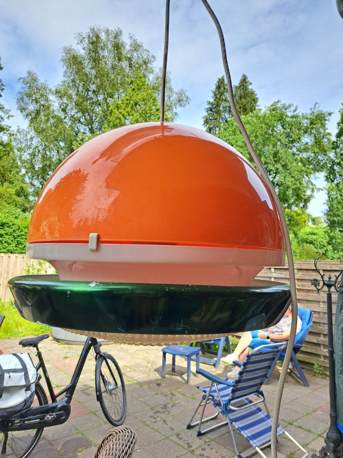 Space age vintage hanglamp jaren '70, Ophalen, Gebruikt, Minder dan 50 cm