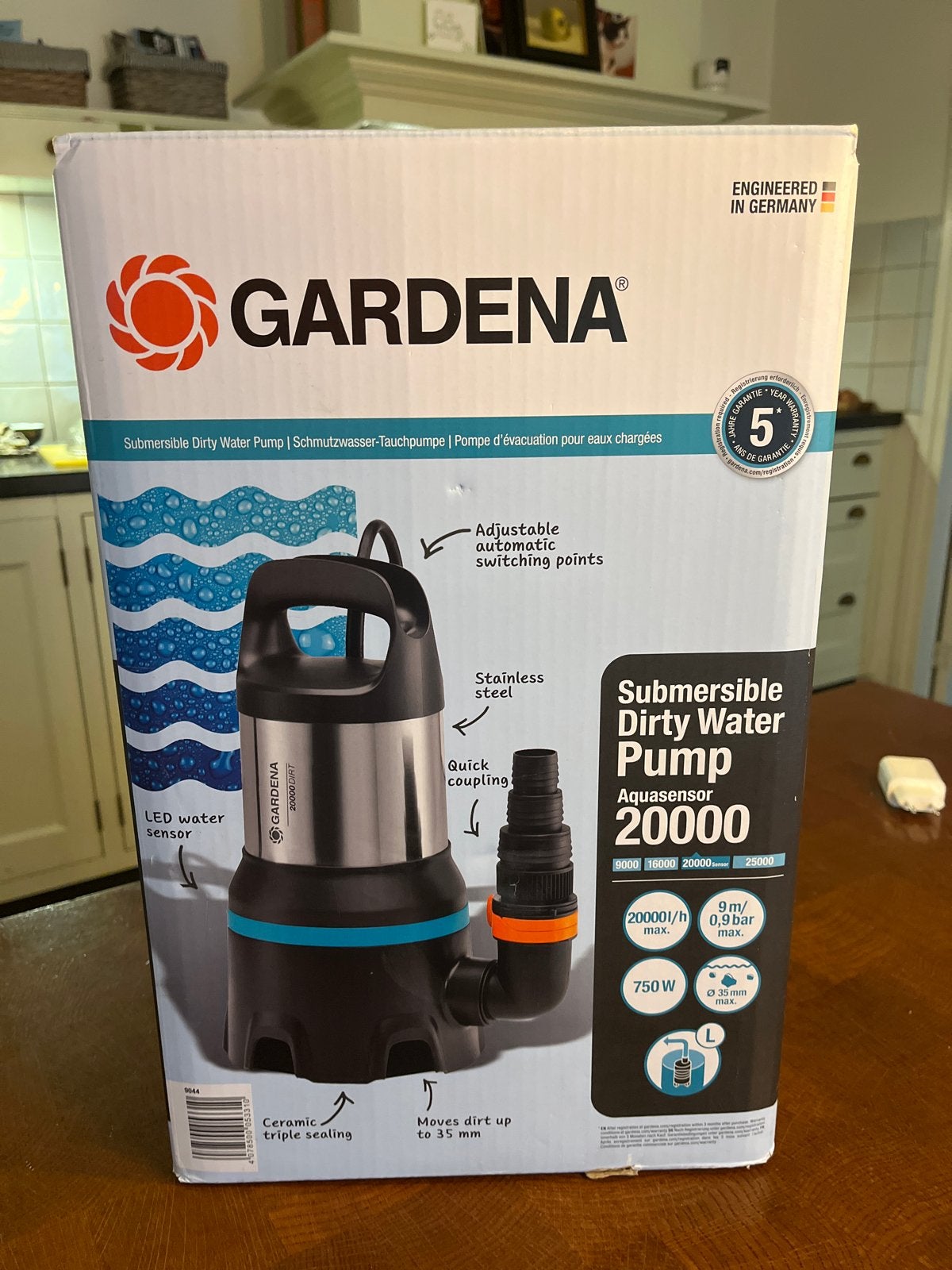 Gardena Vuilwater Dompelpomp 20000 Aquasensor, Ophalen of Verzenden, Nieuw, Elektrisch, Dompelpomp