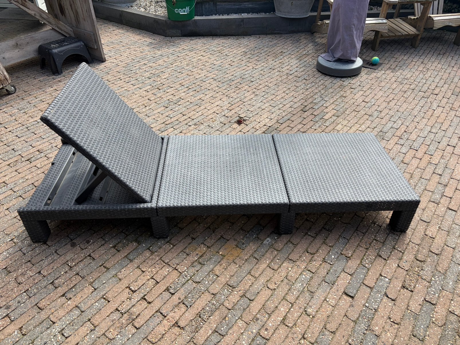 Verstelbaar Kunststof ligbed 195 x 65, Tuin en Terras, Ophalen, Kunststof, Verstelbaar