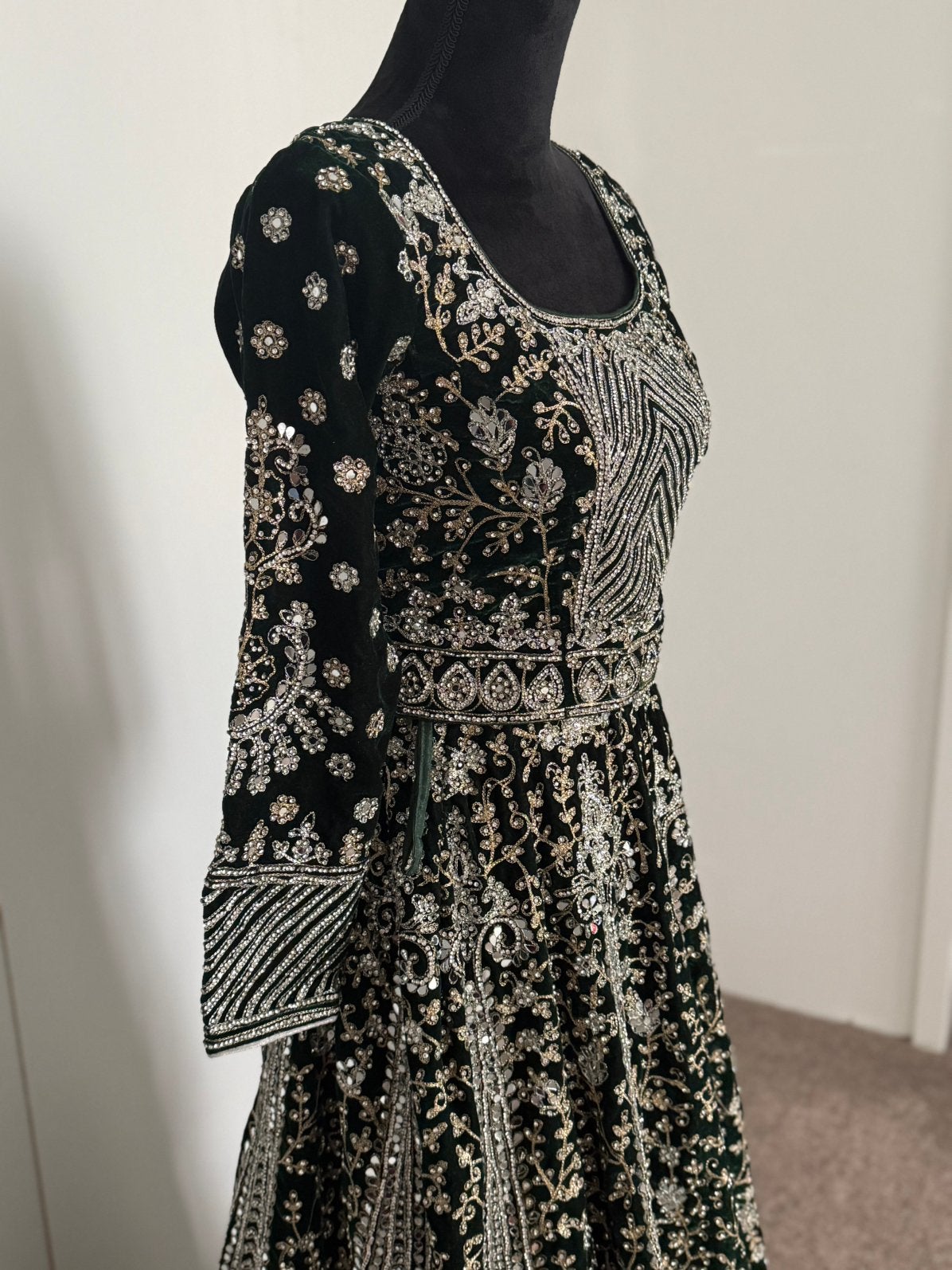 Lehenga, Verzenden, Nieuw, Groen, Overige typen