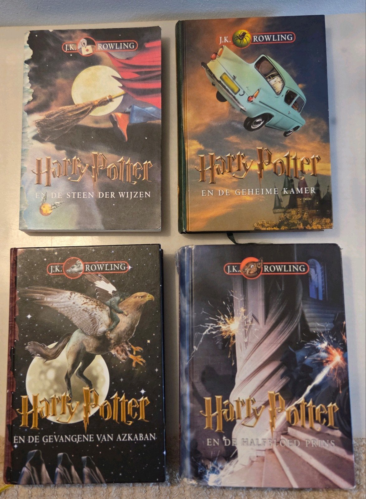 Harry Potter boeken - Deel 1 t/m 3 + 6, Verzenden, Zo goed als nieuw
