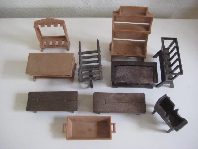 Playmobil vakwerkhuis meubels/onderdelen 10 stuks, Ophalen of Verzenden, Gebruikt
