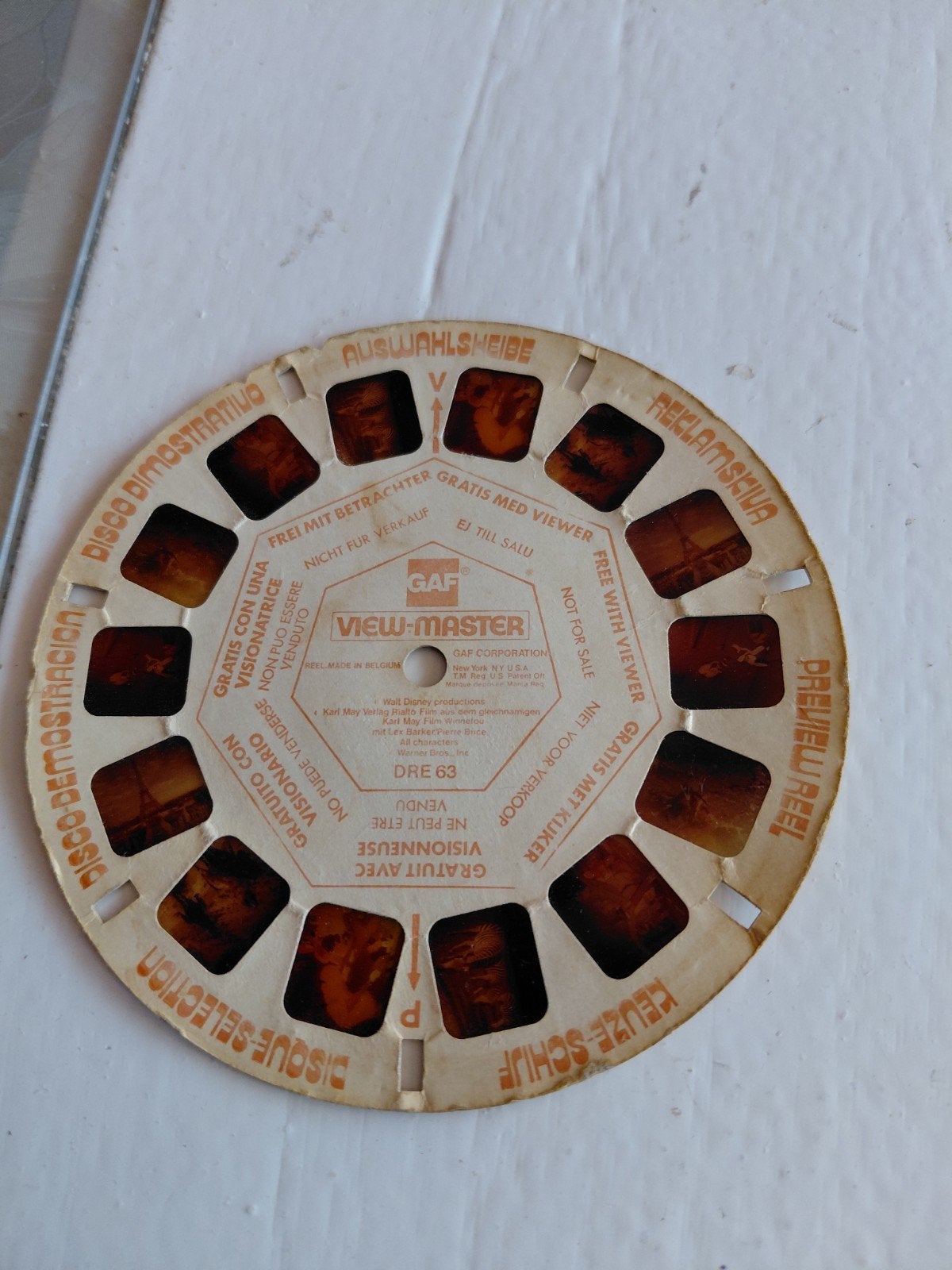 Vintage GAF View-Master Preview Reel (DRE 63) – Jaren '70, Verzamelen, Speelgoed, Ophalen of Verzenden, Gebruikt