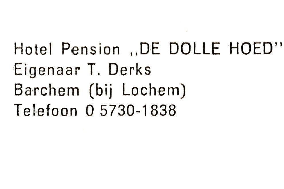 939643 Barchem Hotel De Dolle Hoed bij Lochem Gelopen, Ophalen of Verzenden, 1960 tot 1980, Gelopen, Gelderland