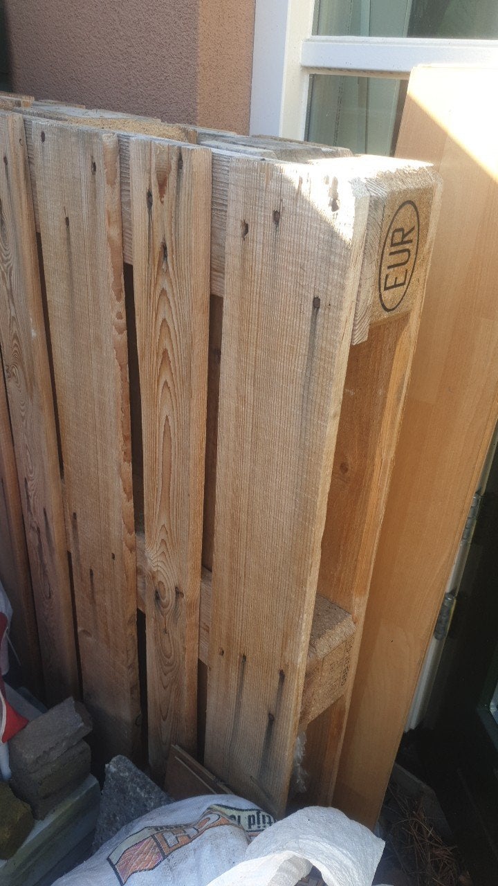 Gratis 4 nette EUR-pallets - Stevig en veelzijdig, Ophalen, Gebruikt, 50 mm of meer, Pallet