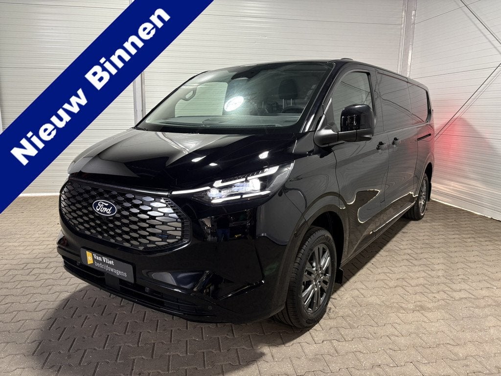 Ford E-Transit Cust. 340 L2H1 Limited 71 kWh 218Pk Dubbele s, Auto's, Bestelauto's, Automaat, Zwart, Zwart, 218 pk