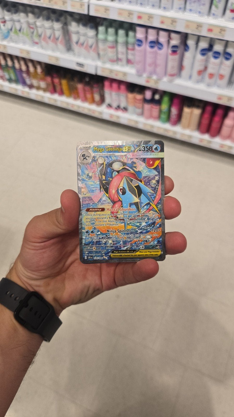 Mega Greninja EX Pokémon Kaart - Zeldzaam en Krachtig, Ophalen of Verzenden, Nieuw, Losse kaart