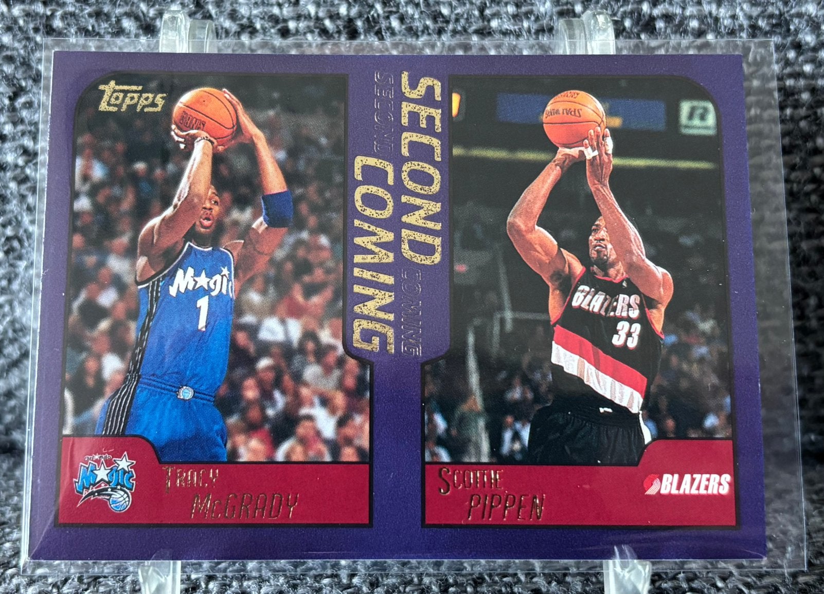 Tracy McGrady Scottie Pippen Topps NBA card Blazers Magic, Ophalen of Verzenden, Zo goed als nieuw, Plaatje