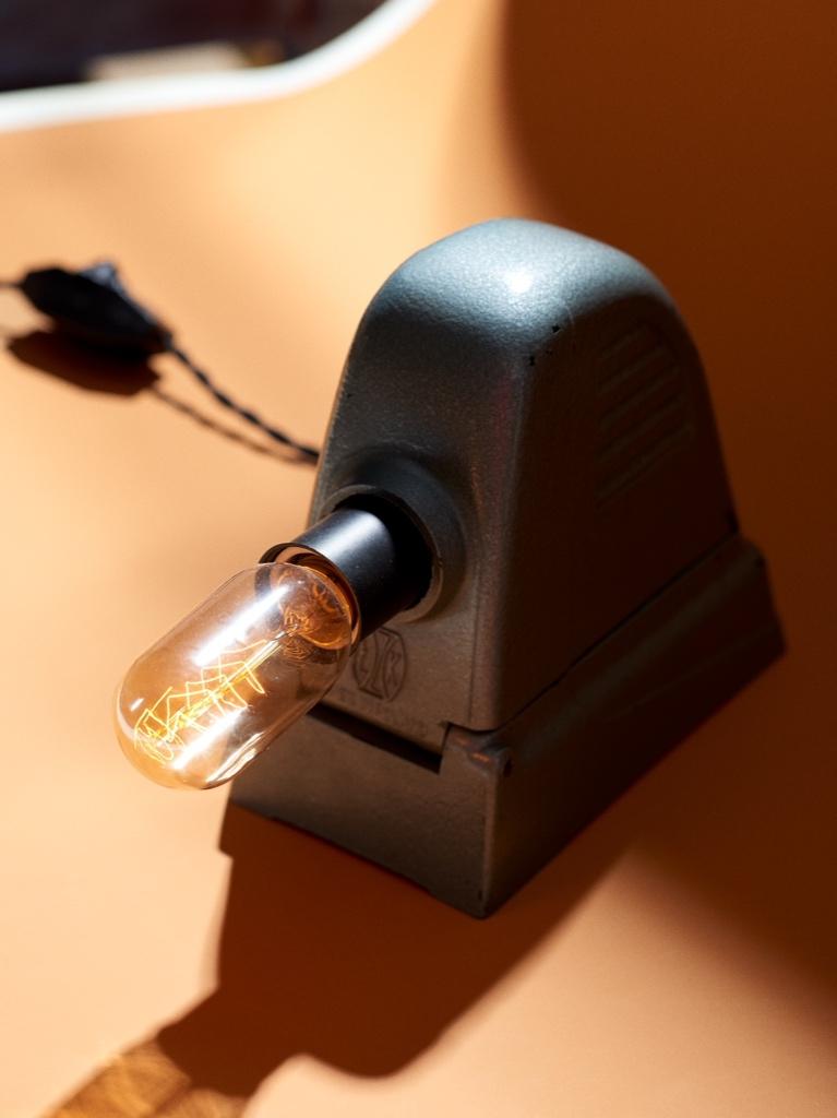 Tafellamp “Negatieven projector”, Gebruikt, Vintage,Funky,Home,Decoratief,Cool,Design., Glas, Ophalen of Verzenden