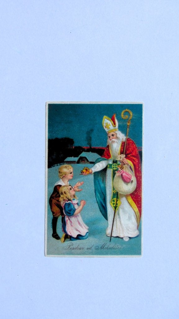 Sint Nicolaas met kinderen, Ophalen of Verzenden, Voor 1920, Ongelopen, Feest(dag)