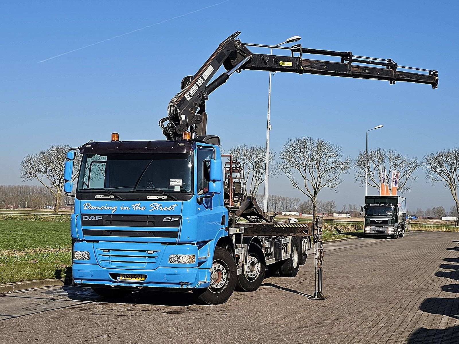 DAF CF 85.380 8x2 hiab 195 e3, Automaat, Blauw, Origineel Nederlands, Diesel