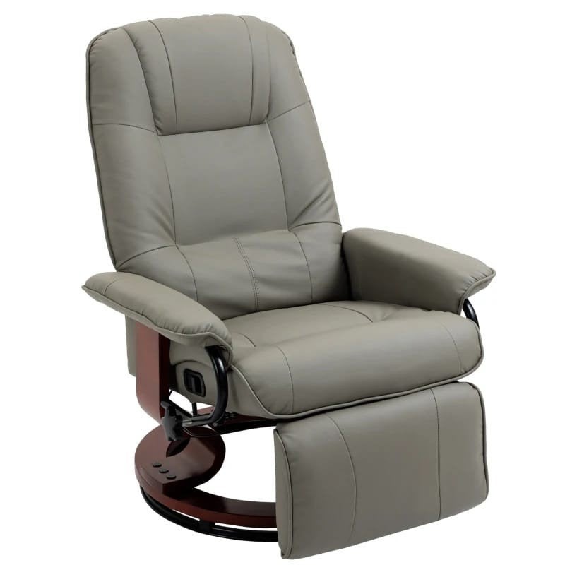 relaxstoel tv stoel  Relaxfauteuil met Voetensteun - Grijs P, Huis en Inrichting, Hout, Modern, Comfortabel, Relax, Nieuw, 75 tot 100 cm