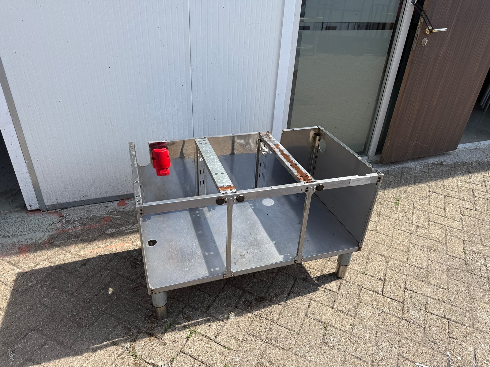 RVS Werkbank kast met laden onderstel horeca voor  frituur, Doe-het-zelf en Verbouw, Werkbanken, Ophalen, Gebruikt