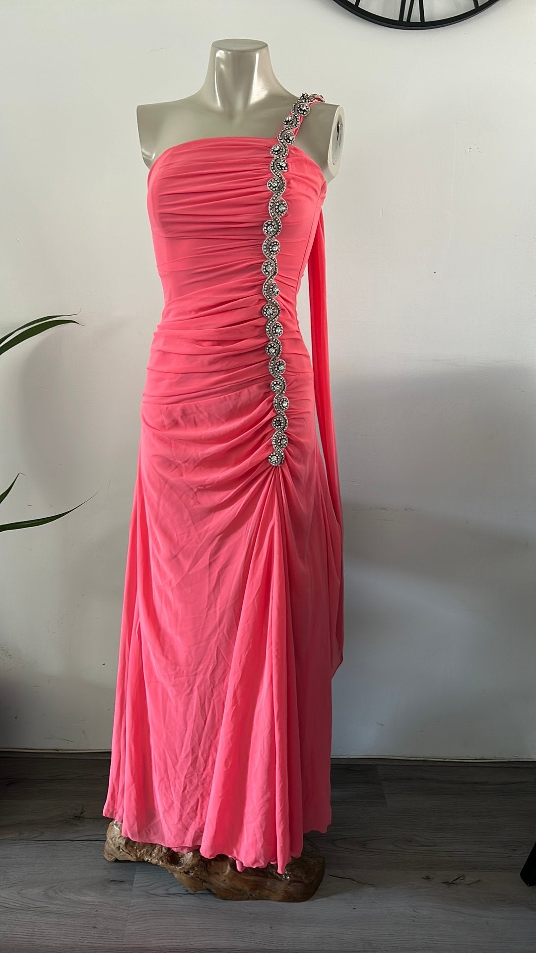 Rose gala jurk 36 gevoerde cups, Ophalen, Galajurk, Roze, Maat 36 (S)