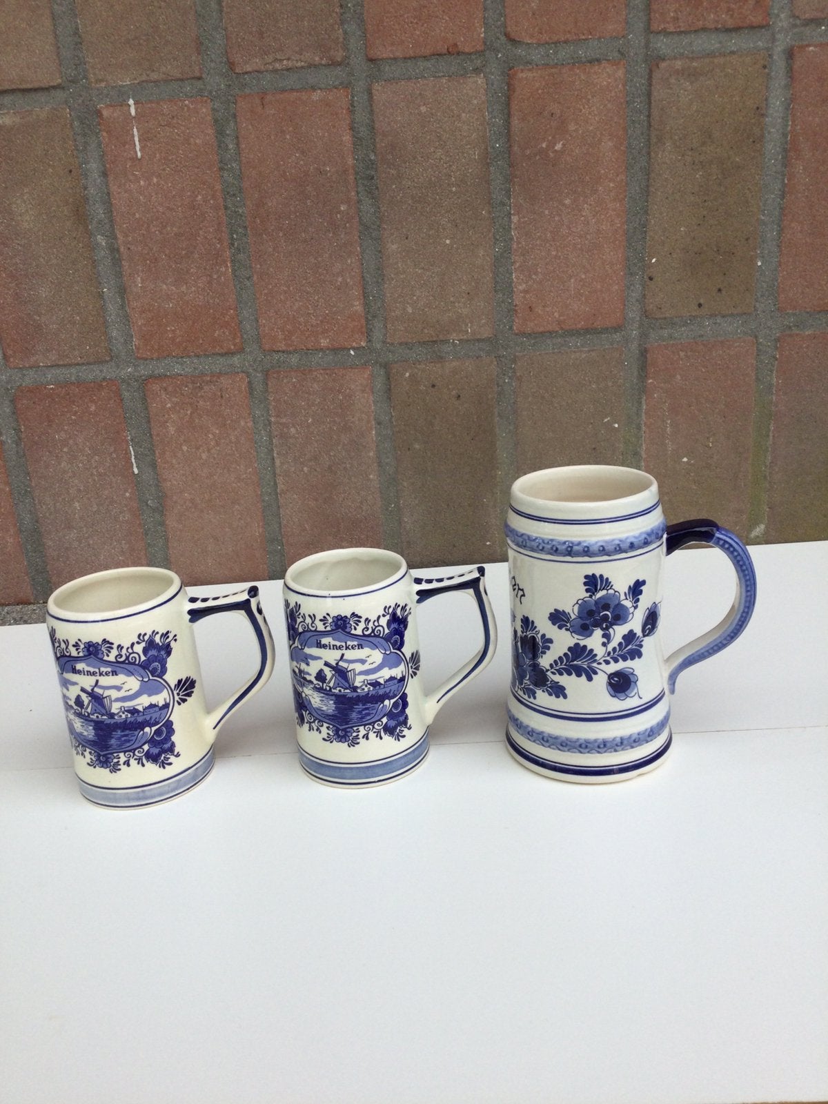 Sets van 3 stuks delfts blauw bierpullen, Ophalen of Verzenden