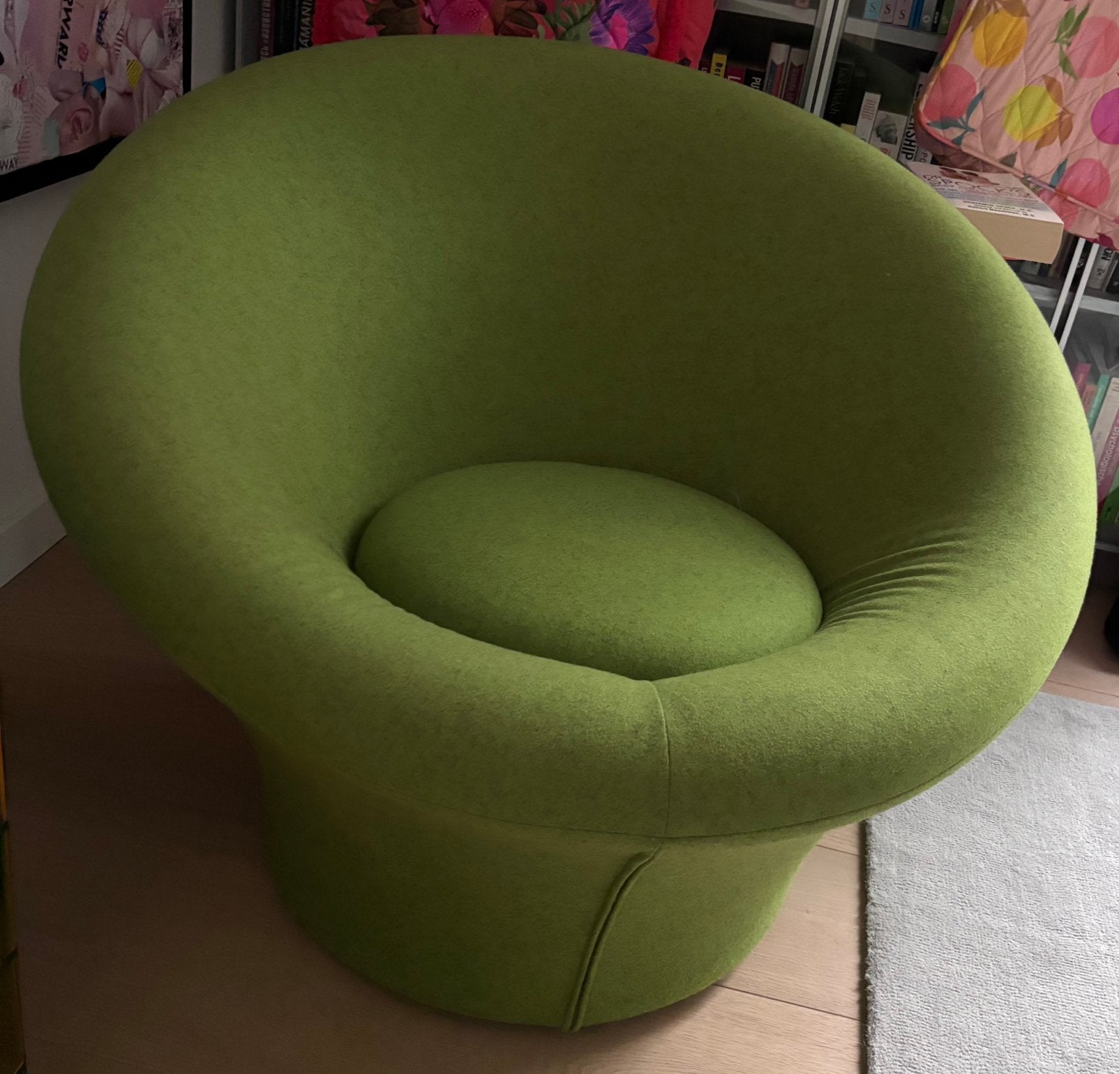 Artifort Mushroom fauteuil - Nieuwstaat lime green, Ophalen, Zo goed als nieuw, Stof, 75 tot 100 cm