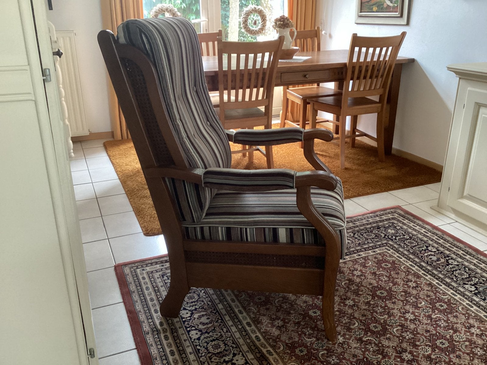 Mooie vintage goed zittende fauteuil. Gratis ophalen, Huis en Inrichting, Ophalen, Zo goed als nieuw, Minder dan 75 cm, 50 tot 75 cm