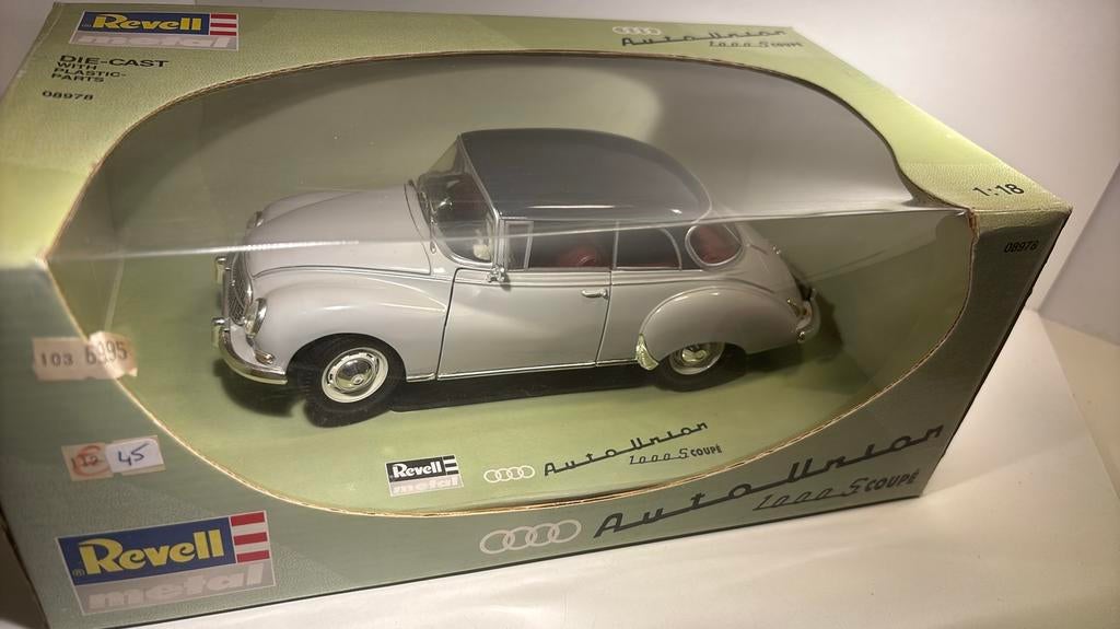 Auto union 1000 s coupe grey revell 1.18, Revell, Ophalen of Verzenden, A, A