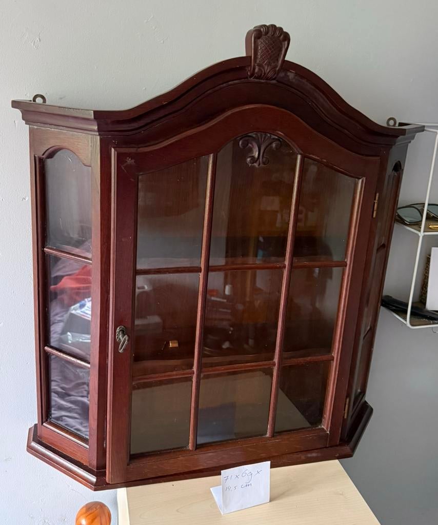 Prachtige Klassieke Houten Vitrinekast!, Ophalen of Verzenden, Zo goed als nieuw, 25 tot 50 cm, 50 tot 100 cm