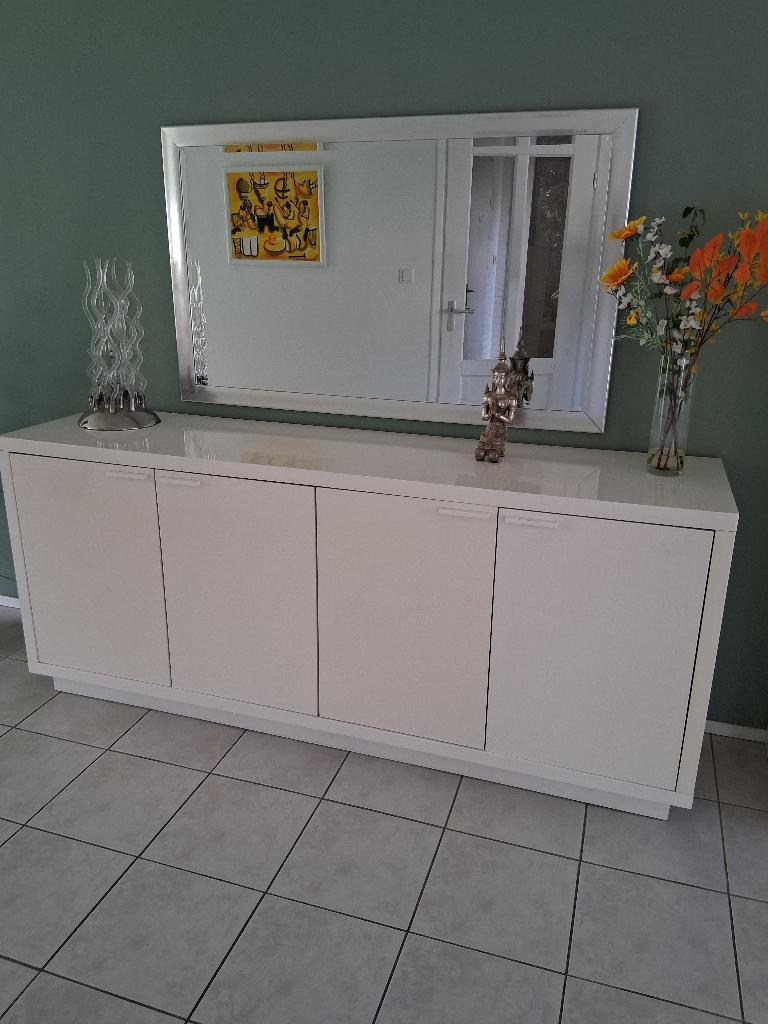 Dressoir en/of buffetkast hoogglans wit, Ophalen, Gebruikt, Overige materialen, Met deur(en)