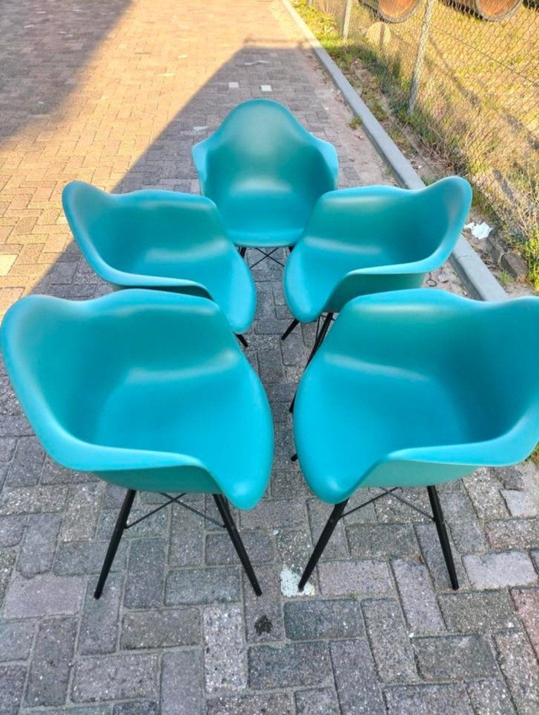 5 Vitra Eames Plastic Armchair DAX -, Huis en Inrichting, Stoelen, Gebruikt, Overige kleuren, Designklassieker, Mid-century modern