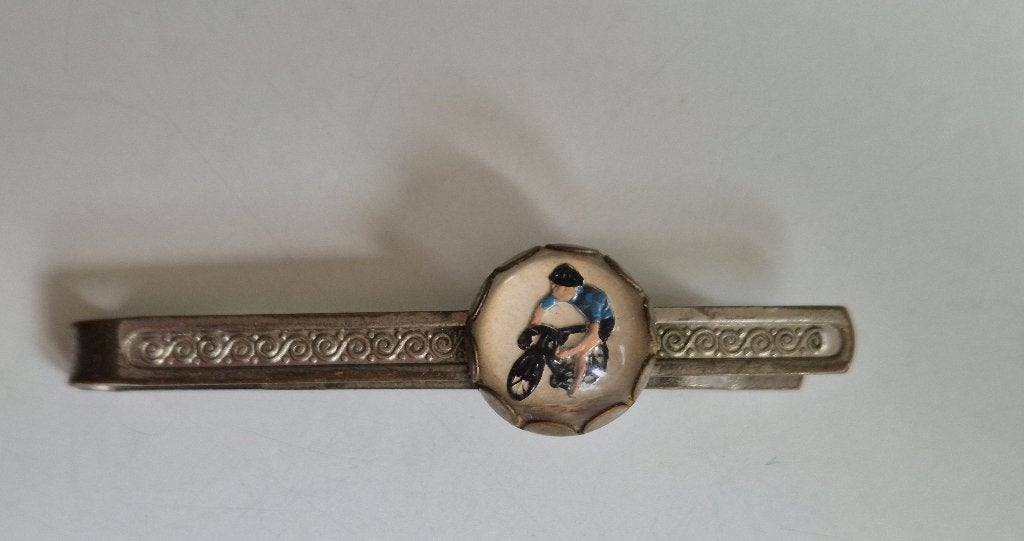 Vintage dasspeld wielrenner, Ophalen of Verzenden, Gebruikt, Overige materialen