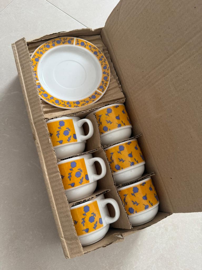 kopjes en bijbehorende schoteltjes., Huis en Inrichting, Keuken | Servies, Nieuw, Ophalen of Verzenden, Overige stijlen, Kop(pen) en/of Schotel(s)