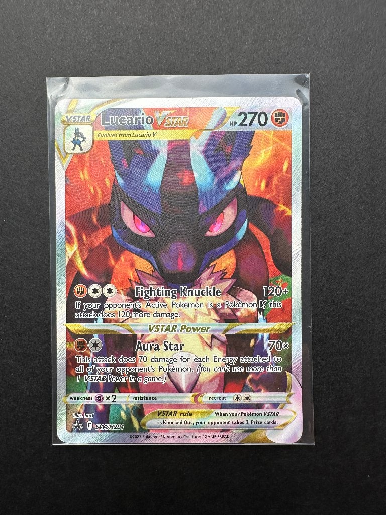 Lucario Vstar SWSH291, Ophalen of Verzenden, Zo goed als nieuw, Losse kaart, Foil