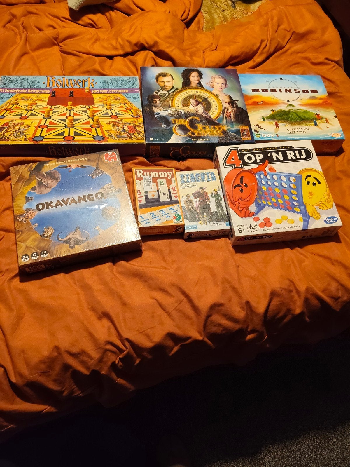 Diverse bordspellen: Okavango , Bolwerk, 4 op 'n Rij en mee, Een of twee spelers, Ophalen of Verzenden, Gebruikt, Diverse