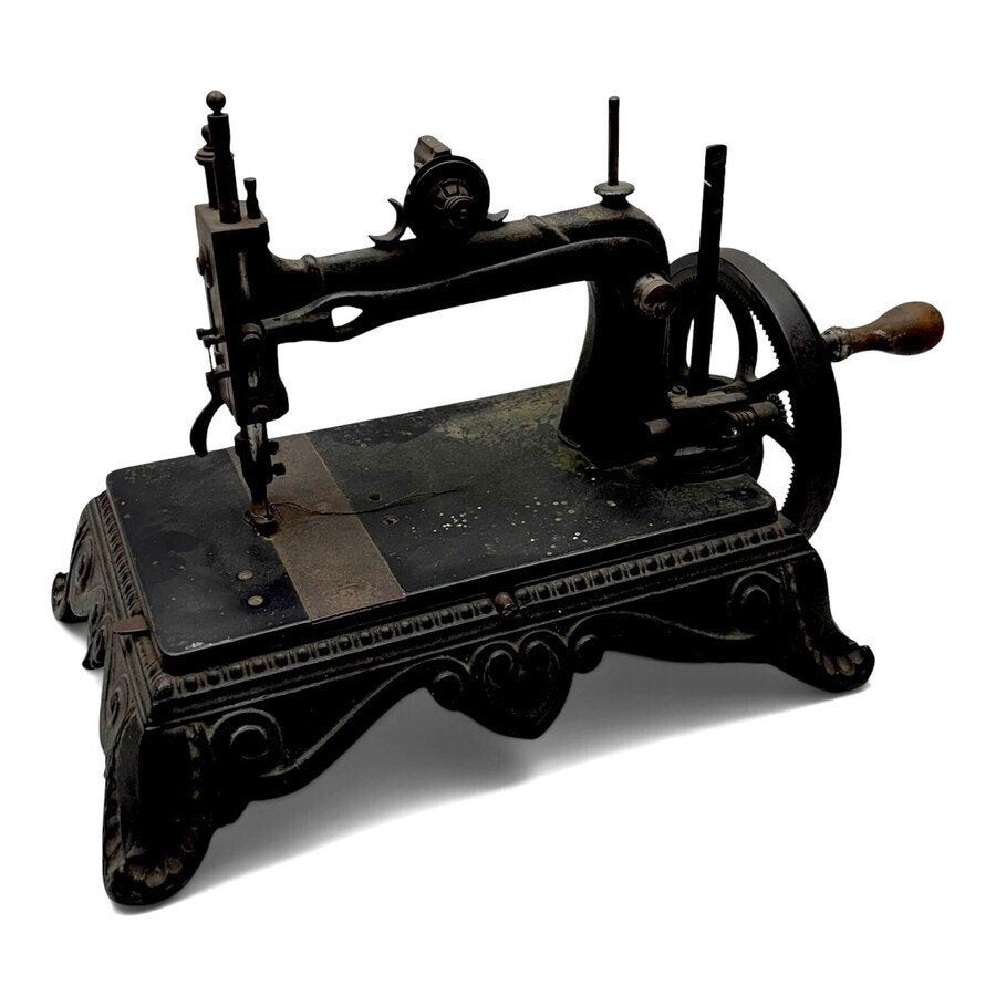 Antieke gietijzeren naaimachine, eind 19e eeuw, Ophalen of Verzenden